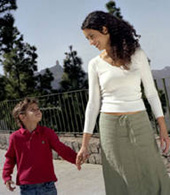 Mother and son at the Parador Nacional de Tejeda