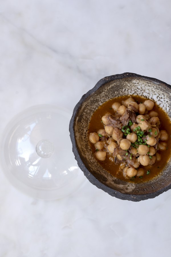 Ropa Vieja Goat’s Stew, smoked with Tejeda pine needles